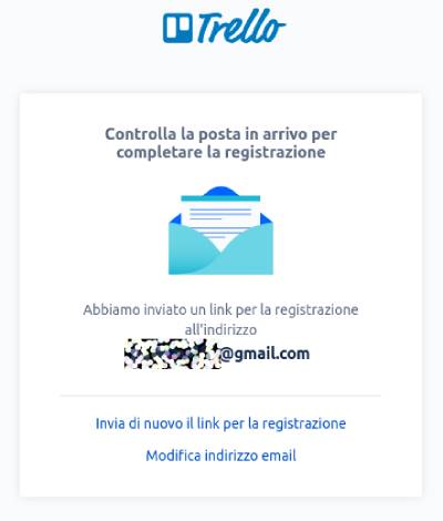 Iscriversi a Trello - controlla la tua email...