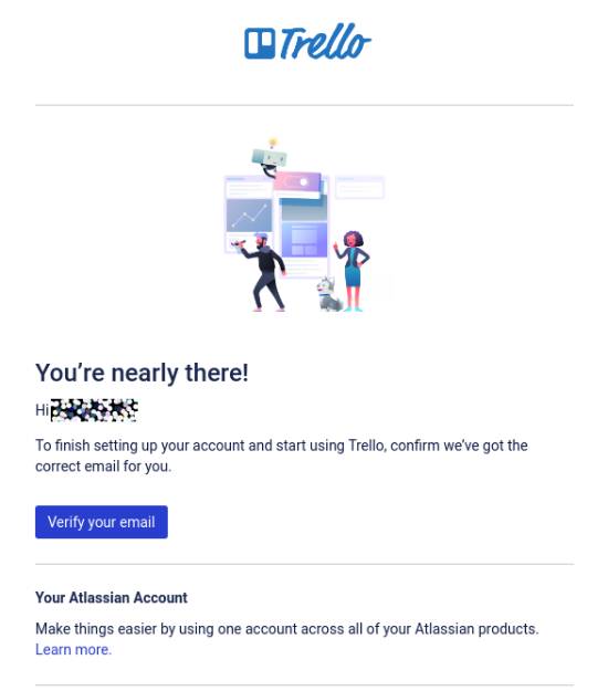 Iscriversi a Trello - verifica la tua email
