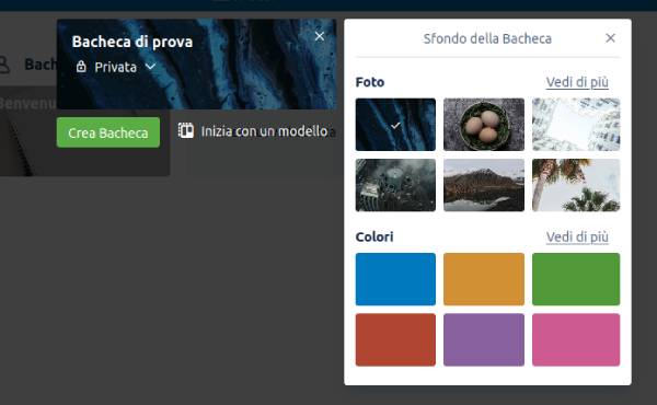 Come creare una bacheca su Trello - scegli uno sfondo